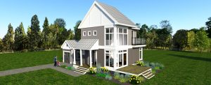 3d rendering of The Modern Farmhouse Plan Design #2