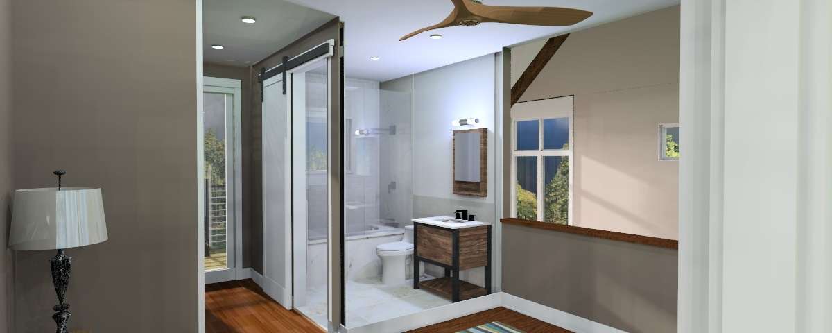 rendering of The Modern Farmhouse Master Loft Bedroom